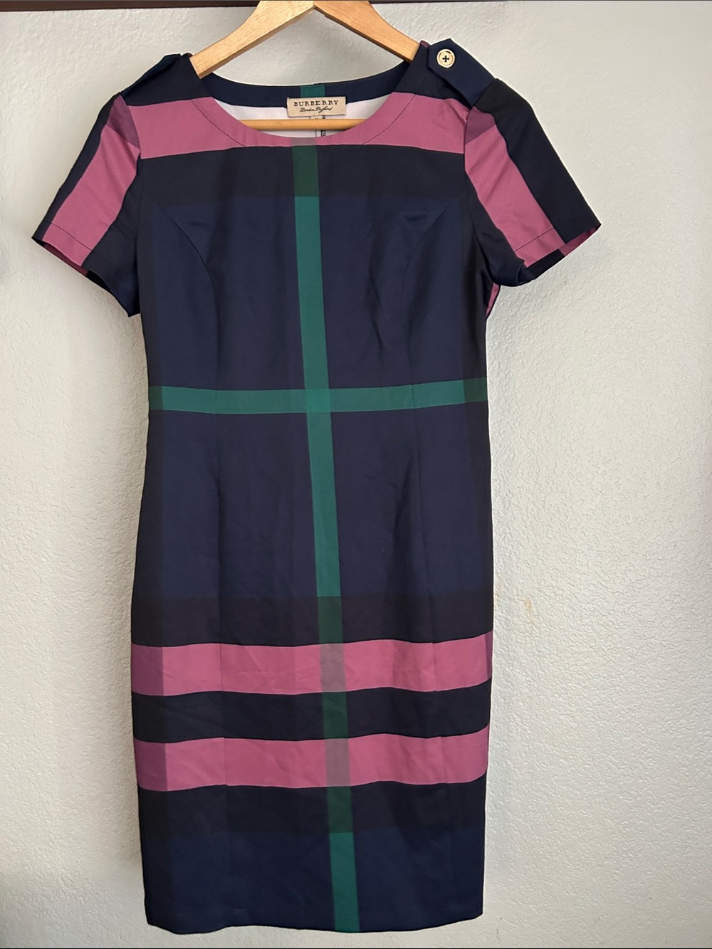 Burberry Mini Sheath Dress Size M Runs Small